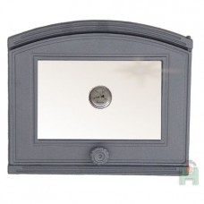 H1804 Дверца каминная/печная со стеклом и термометром правая DP2T