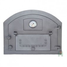 H2204 Дверца каминная/печная глухая с дополнительной дверцей и термометром правая PIZZA 2T