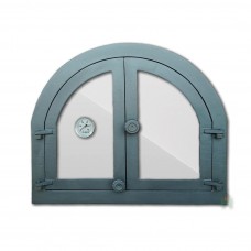 H3904 HUBOS Дверца каминная/печная двустворчатая со стеклом и термометром ПАНАМА 4