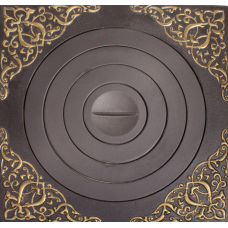 Плита под казан с рисунком и патиной (07) ø400 520×520