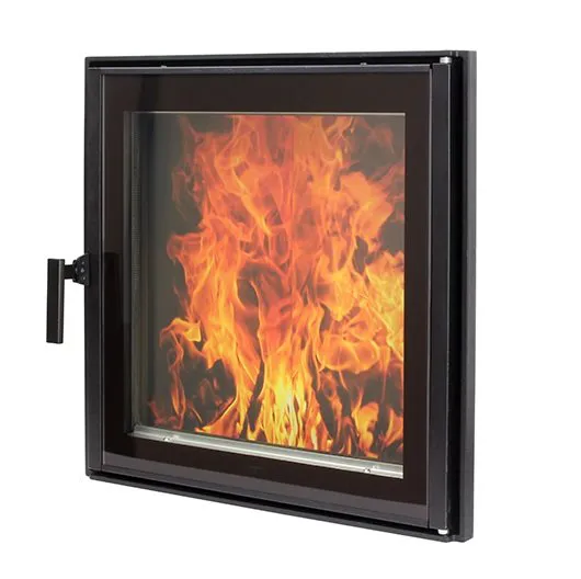 603 HTT Каминная дверца черная с двойным стеклом