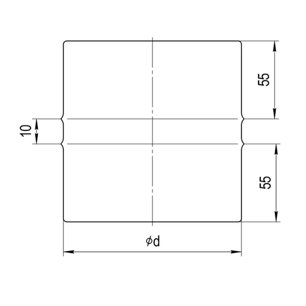 Ferrum Адаптер ПП одностенный 0.5 мм Ø100 мм (AISI 430  0.5 мм)