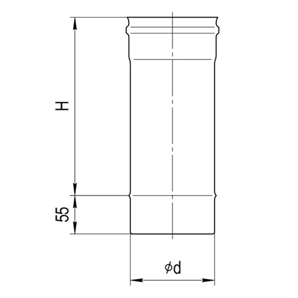 Ferrum Труба одностенная 0.25 м Ø100 мм (AISI 430  0.5 мм)
