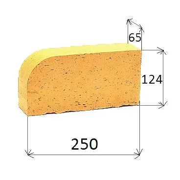 Кирпич огнеупорный радиальный ШБ-8 R60