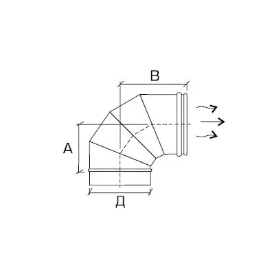 Отвод 87º 90º Rosinox