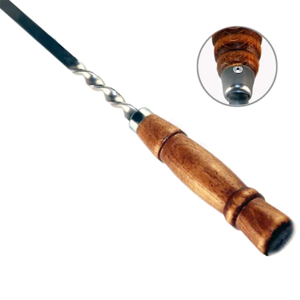 Шампур с деревянной ручкой и огн. кольцом для мяса