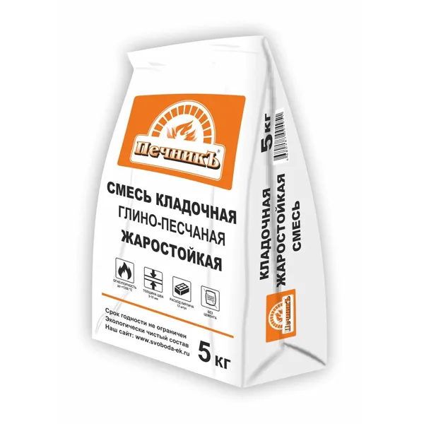 Смесь кладочная глино-песчаная жаростойкая 5 0 кг