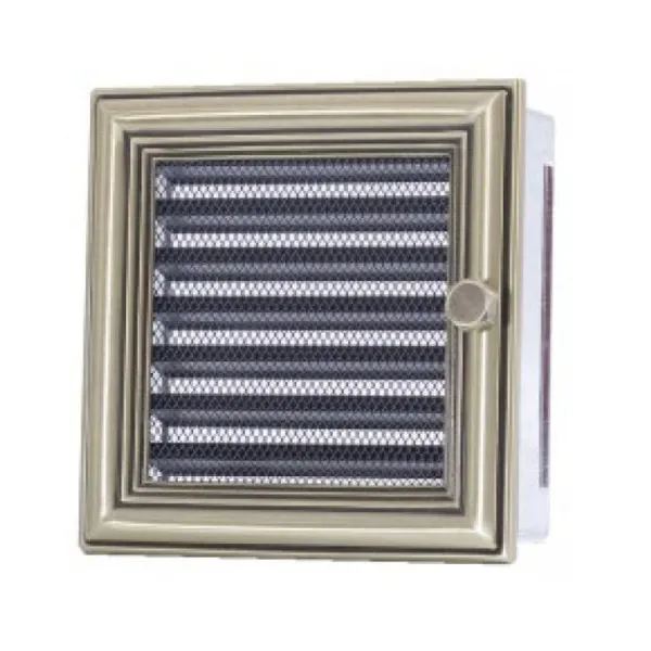 Вентиляционная каминная решетка ретро с жалюзи 170х170 Kratki