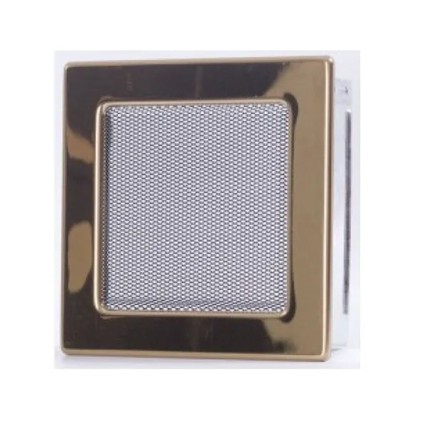 Вентиляционная каминная решетка золото 170х170 Kratki