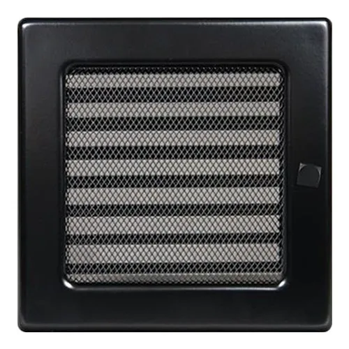 Вентиляционная решетка 170х170 мм. черный с жалюзи