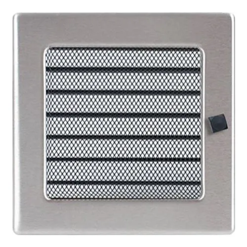 Вентиляционная решетка 170х170 мм. нерж. с жалюзи