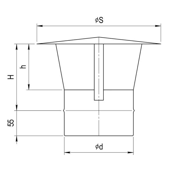 Ferrum Зонт-К Ø80 мм (AISI 430  0.5 мм)